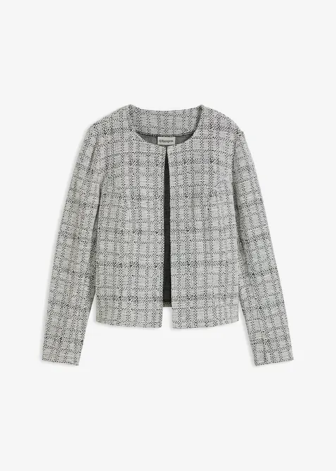 Strickjacke aus Baumwoll-Mix in schwarz von vorne - bonprix