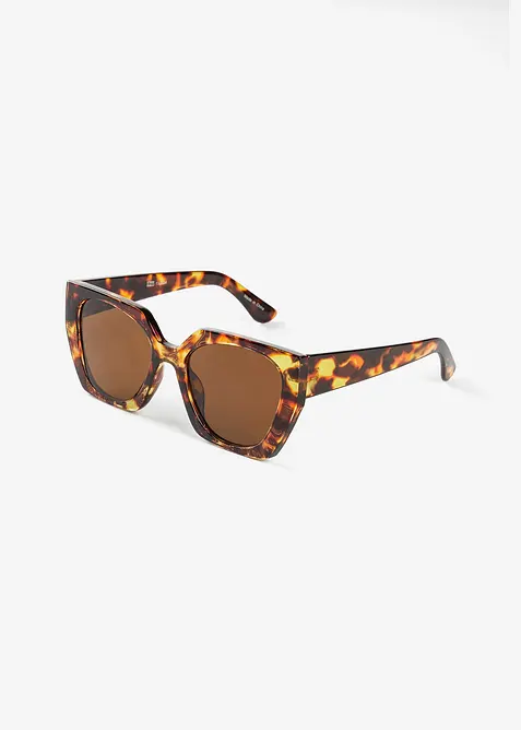 Eckige Sonnenbrille in Schildpattoptik in braun von vorne - bonprix