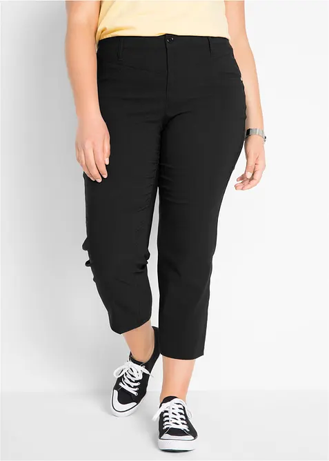 7/8-Hose aus Bengalin in schwarz von vorne - bonprix