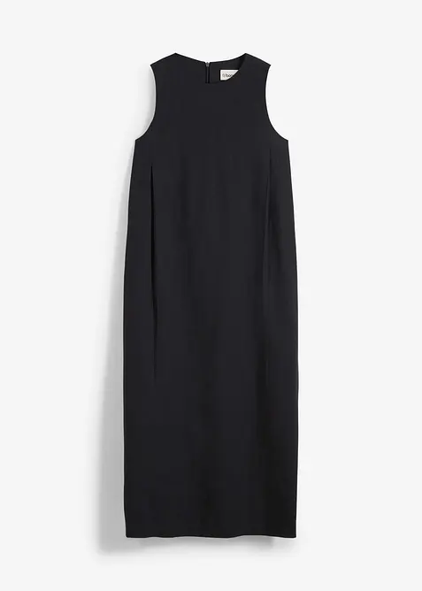 Midikleid aus softem Viskose-Mix in schwarz von vorne - bonprix