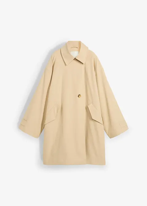 Oversize Trenchcoat in A-Linie in beige von vorne - bonprix