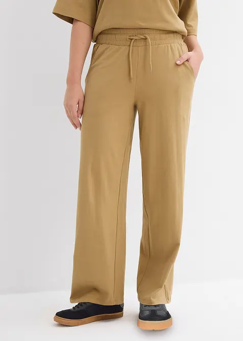 Jersey-Hose aus Interlock in braun von vorne - bonprix