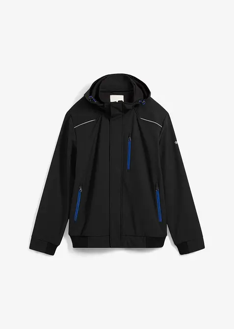 Wasserabweisende Softshelljacke in schwarz von vorne - bonprix
