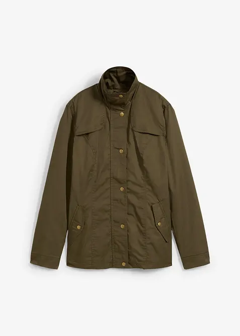 Jacke mit Stehkragen in grün von vorne - bonprix