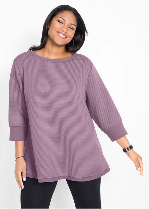Langes Sweatshirt mit Viskose in lila von vorne (im Anschnitt) - bonprix