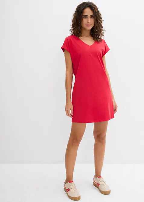 Shirtkleid aus reiner Bio-Baumwolle (2er Pack) in blau von vorne (Totalaufnahme) - bonprix