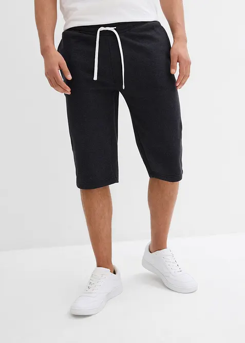 Sweat-Longbermuda in Regular Fit in grau von vorne - bonprix