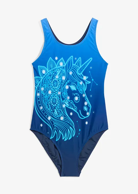 Badeanzug in blau von vorne - bonprix