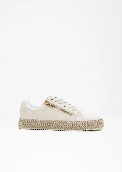 Sneaker mit Reißverschluss in weiß - bonprix