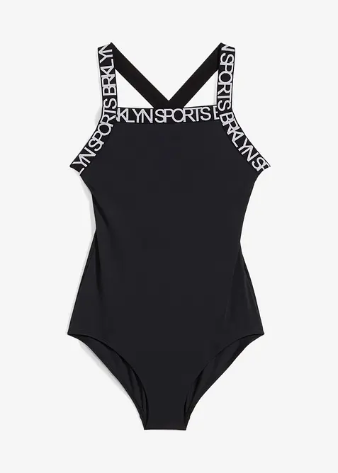 Badeanzug in schwarz von vorne - bonprix