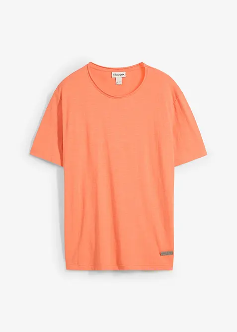 T-Shirt aus reiner Bio-Baumwolle in orange von vorne - bonprix