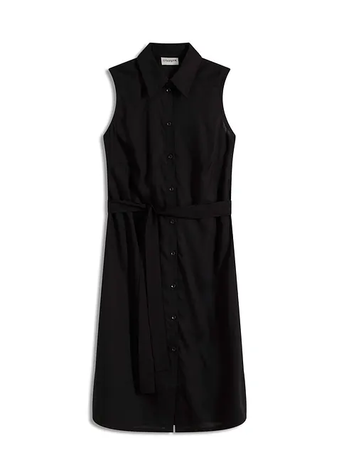 Hemdblusenkleid aus Viskose in schwarz von vorne - bonprix