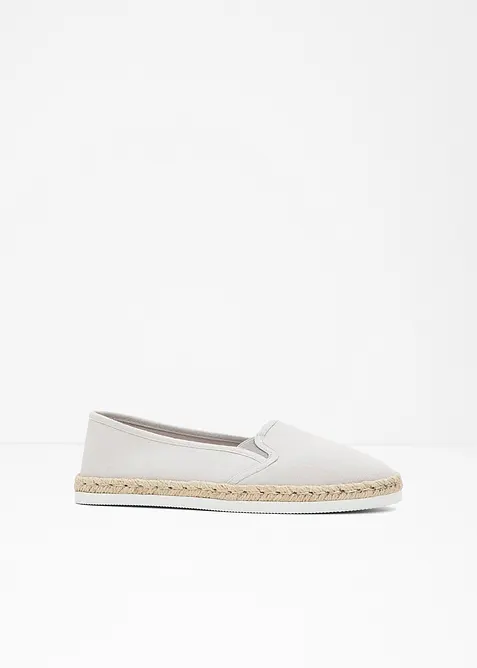 Espadrilles in Bast-Optik in grau von vorne - bonprix