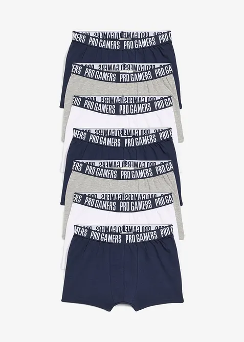 Boxershorts weit mit weicher Baumwolle (7er Pack) in weiß von vorne - bonprix