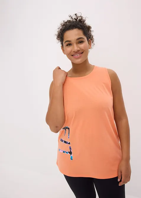 Sport-Top (2er Pack), schnelltrocknend in schwarz von vorne (im Anschnitt) - bonprix