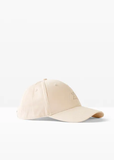 Cap aus 100% Baumwolle in beige von vorne - bonprix