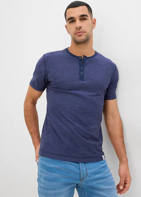 bonprix, Henleyshirt, aus reiner Baumwolle, Kurzarm