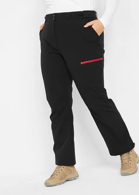 Stretch-Softshell-Hose mit Taschen, wasserabweisend in schwarz von vorne - bonprix