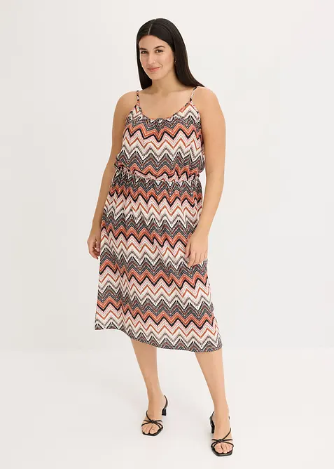 Trägerkleid aus Single Jersey in weiß von vorne (Totalaufnahme) - bonprix