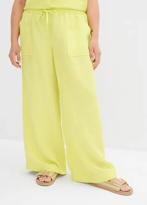 Culotte aus fließendem Lyocell-Mix in gelb von vorne - bonprix