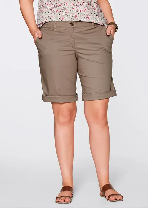 Stretch-Bermuda in braun von vorne - bonprix