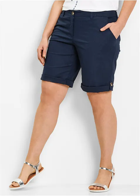 Stretch-Bermuda in blau von vorne - bonprix