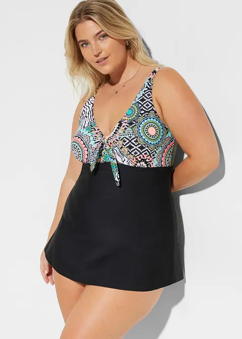 Badekleid in schwarz von vorne (Totalaufnahme) - bonprix