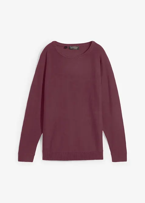 Pullover mit Fledermausärmeln in rot von vorne - bonprix
