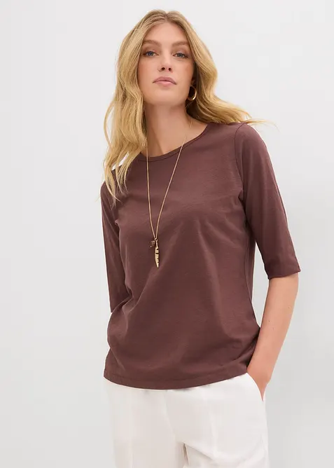 T-Shirt aus reiner Bio-Baumwolle, (2er Pack) in weiß von vorne (im Anschnitt) - bonprix