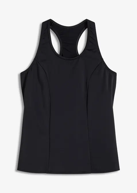 Schnelltrocknendes Tankini Oberteil in schwarz von vorne - bonprix