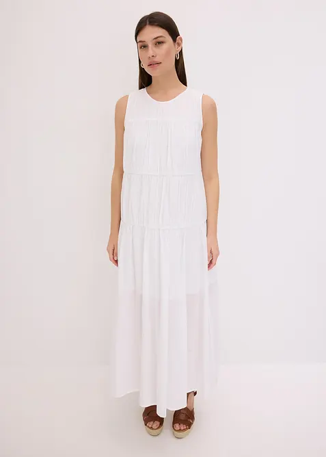 bonprix, Maxikleid mit Raffungen aus Baumwolle