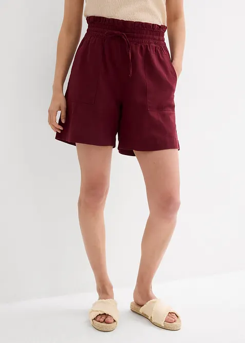 Shorts aus Leinen-Viskose-Mix in rot von vorne - bonprix