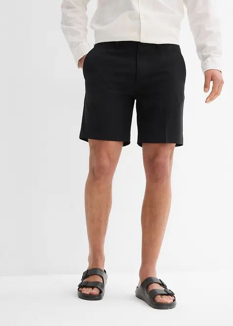 Elegante Shorts, Relaxed Fit in schwarz von vorne - bonprix
