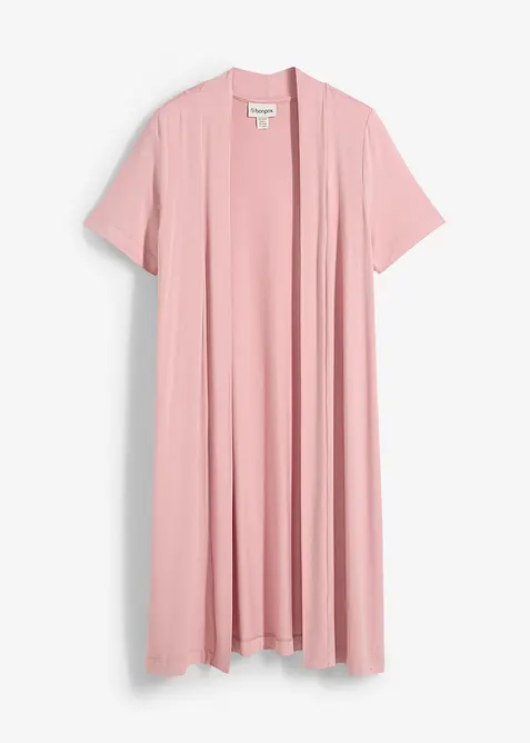 Shirtjacke aus softer Viskose in rosa von vorne - bonprix