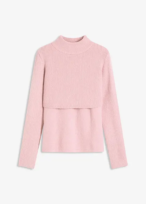 Lagenpullover in rosa von vorne - bonprix