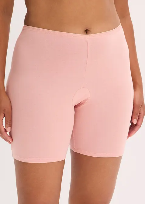 Lange Damen Boxer mit Bio-Baumwolle (3er Pack) in rosa von vorne - bonprix