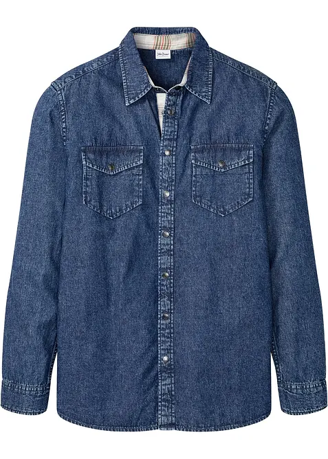 Jeanshemd aus reiner Baumwolle in blau von vorne - bonprix