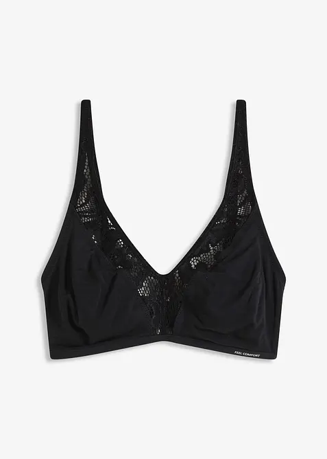 Feel Comfort Bralette aus softem Modal in schwarz von vorne - bonprix
