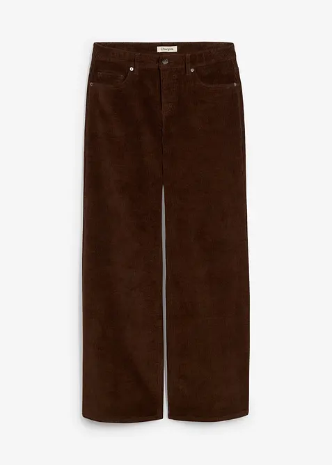 Cordhose aus elastischem Baumwoll-Mix in braun von vorne - bonprix