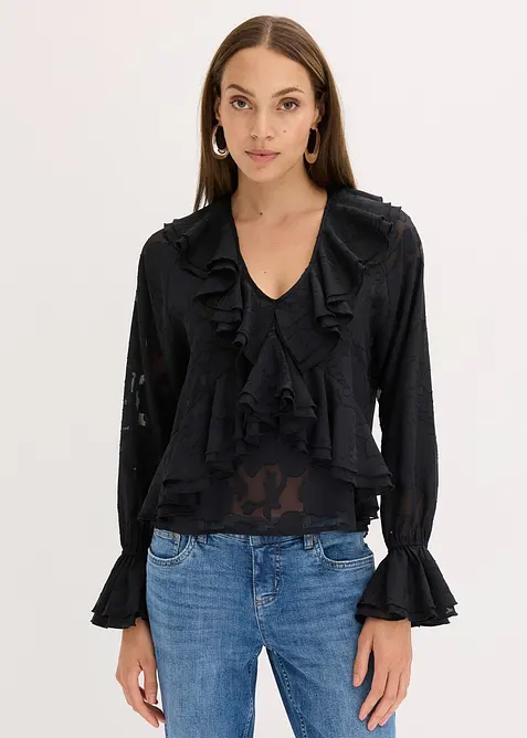 bonprix, Chiffonbluse mit leichter Transparenz