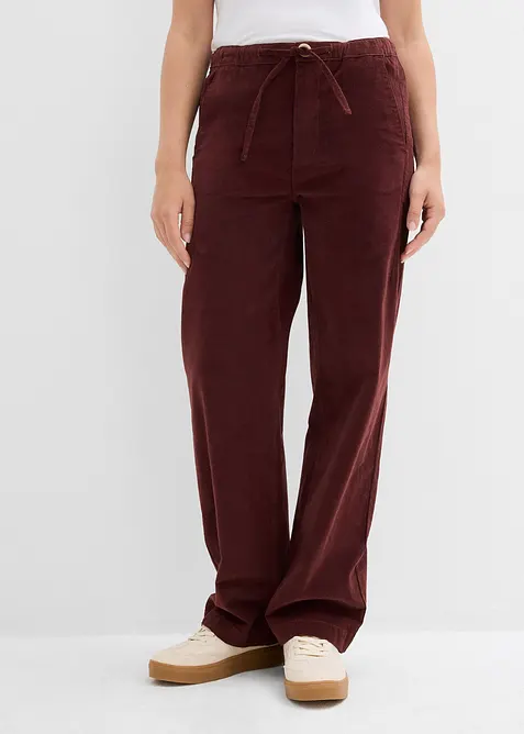 Cordhose aus Baumwoll-Mix in braun von vorne - bonprix