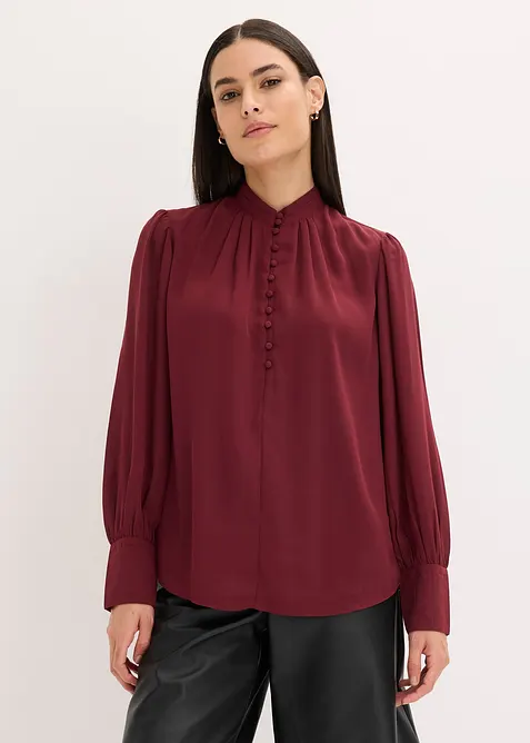 Chiffon Tunikabluse in rot von vorne (im Anschnitt) - bonprix