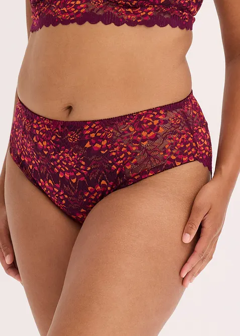 Maxislip aus zarter Spitze in rot von vorne - bonprix