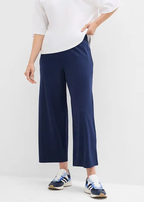 Culotte aus reiner Bio-Baumwolle in blau von vorne - bonprix