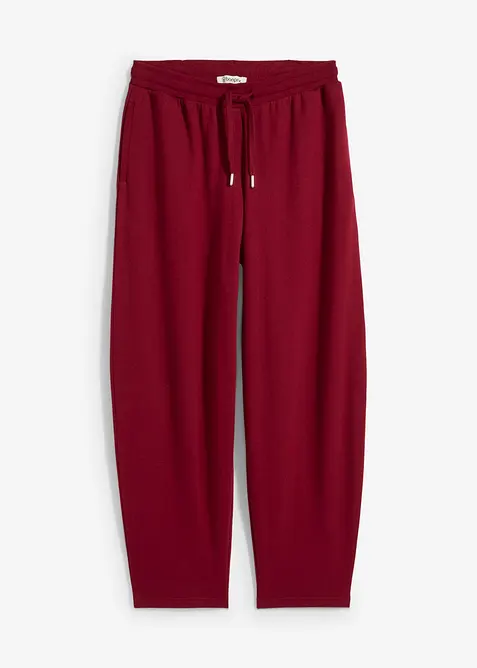 Barrel-Sweathose aus reiner Bio-Baumwolle in rot von vorne - bonprix
