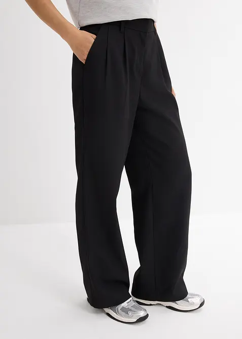 Schlupfhose mit Twill-Struktur in schwarz von vorne - bonprix