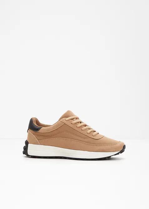 Sneaker mit Profilsohle in braun - bonprix