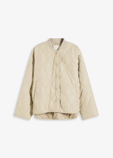 Ultraleichte Steppjacke, Oversized in beige von vorne - bonprix