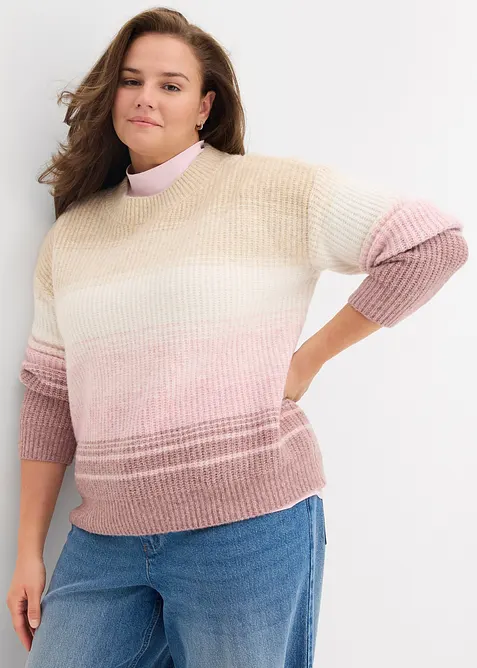 Pullover in beige von vorne (im Anschnitt) - bonprix
