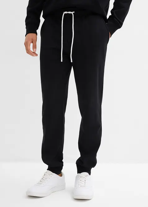 Jogginghose in Regular Fit in schwarz von vorne - bonprix
